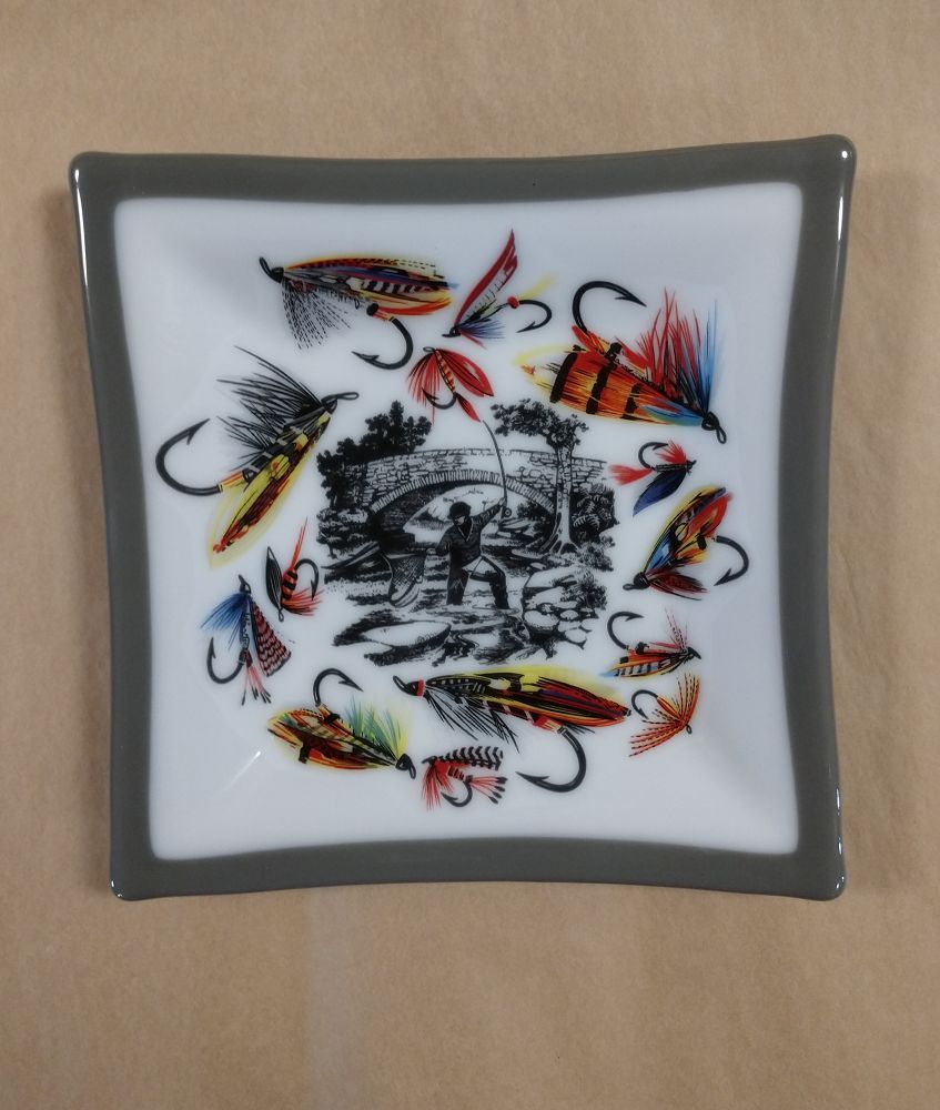 Fly Fisherman Anything Dish 7"