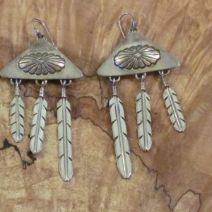 Vintage Sterling 3 Feather