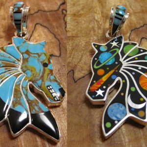 ReversibleInlay Horse Pendant 2