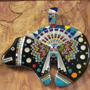 Large Bear Inlay Pendant